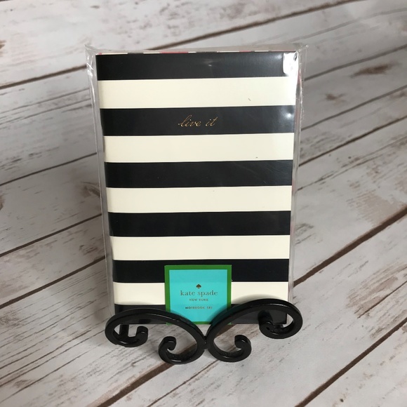 Kate Spade Black Strip Notebook Set - Picture 7 of 8